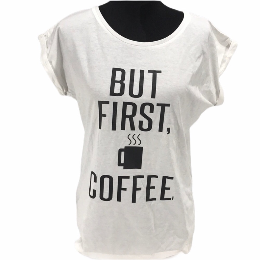 But First, Coffee T-Shirt Black, White, Medium